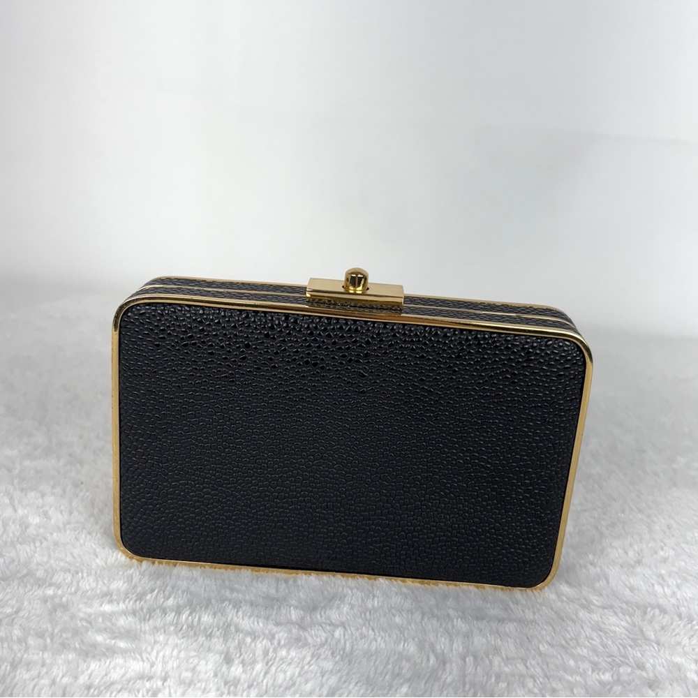 Henri Bendel Party Box Pebbled Leather Clutch